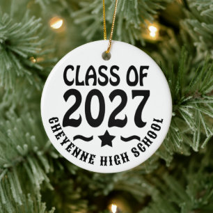 Star Class of 2027 Photo Graduation Ceramic Ornament