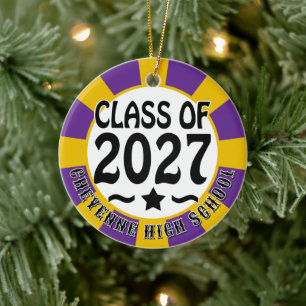 Star Class of 2027 Photo Graduation Ceramic Ornament