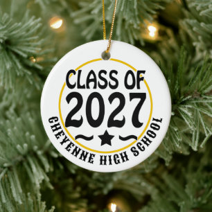Star Class of 2027 Photo Graduation Ceramic Ornament