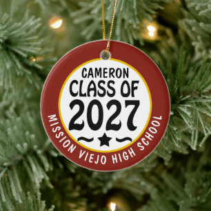 Star Class of 2027 Photo Graduation Ceramic Ornament