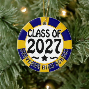 Star Class of 2027 Photo Graduation Ceramic Ornament