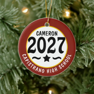 Star Class of 2027 Photo Graduation Ceramic Ornament