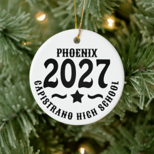 Star Class of 2027 Photo Graduation Ceramic Ornament