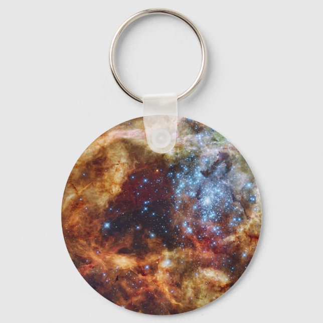 Star Cluster R136 Bursts Out Tarantula Nebula Key Ring (Front)
