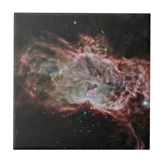 Star Clusters In The Centre Of The Flame Nebula. Ceramic Tile (Front)
