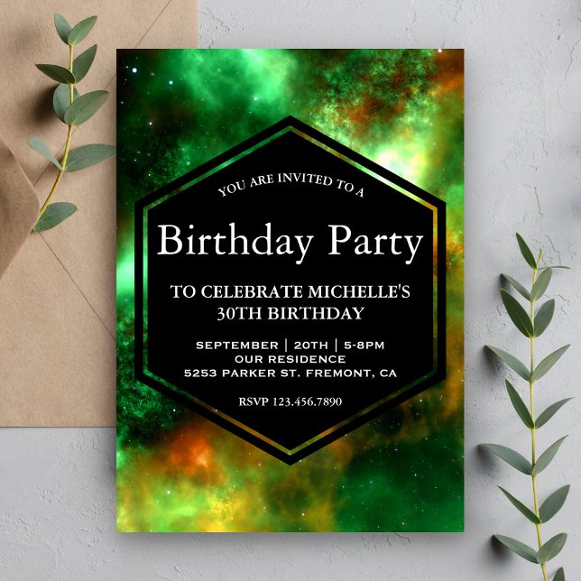 Star Clusters Space Galaxy Birthday Party Invitation (Creator Uploaded)