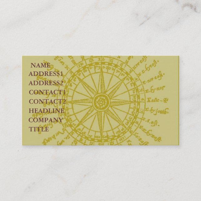 STAR COMPASS DESIGN BUSINESS/PROFILE CARD (Front)