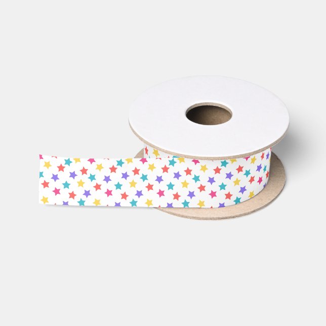 Star Confetti (Bright) Satin Ribbon (Spool)