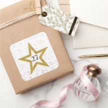 Star Confetti Number Special Pink Gold White Party