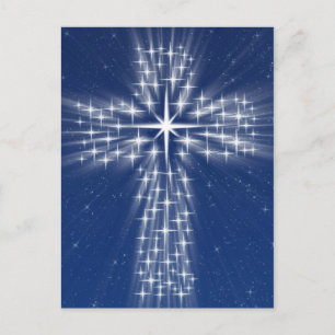 Star Cross #6 - Postcard Vertical Blue