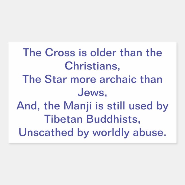 Star Cross Manji Buda Christ Hankamer Artjunkhaus  Rectangular Sticker (Front)