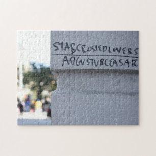 Star Crossed Lovers Shakespeare Graffiti NYC Jigsaw Puzzle