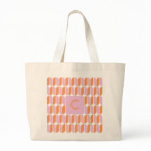 Star Crossed Sunset Tiles Monogrammed Tote Bag