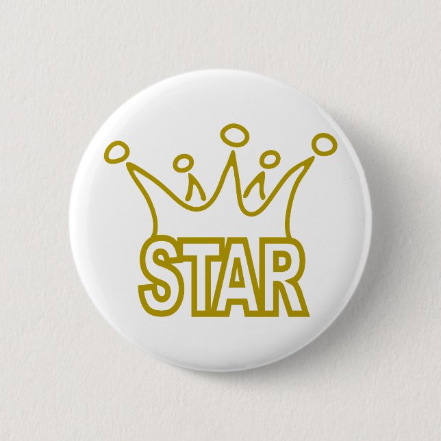 Star-Crown.png 6 Cm Round Badge (Front)