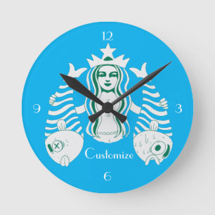 Star-Crown Queen Mermaid Thunder_Cove Round Clock