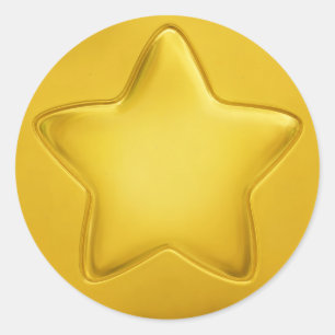 Star Custom Premium 3D Blank Award Medal Yellow Classic Round Sticker