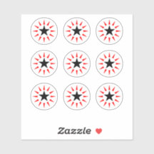 Star Design Pinball Machine Round Target Stickers