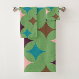 Star Diamond Mid Century Pattern Bath Towel Set