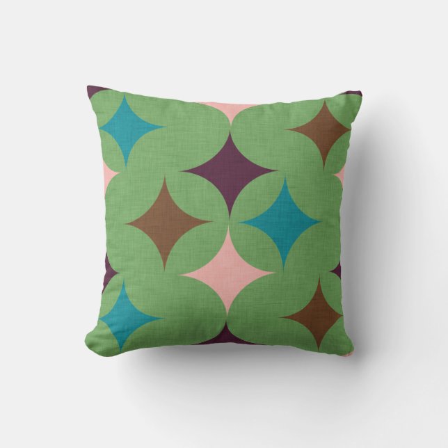 Star Diamond Mid Century Pattern Cushion (Front)