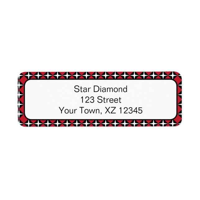 Star Diamonds Return Address Label (Front)