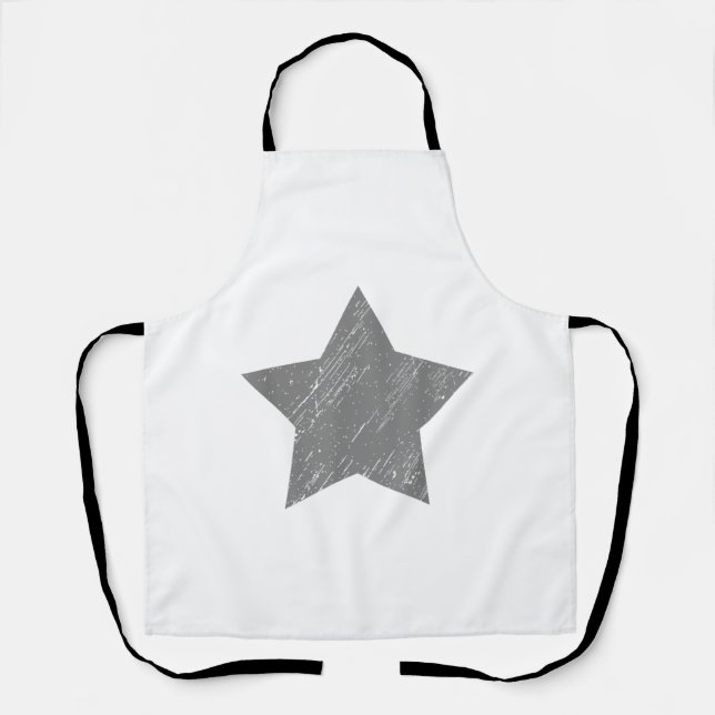 Star Distressed Grey Vintage Star Apron (Front)