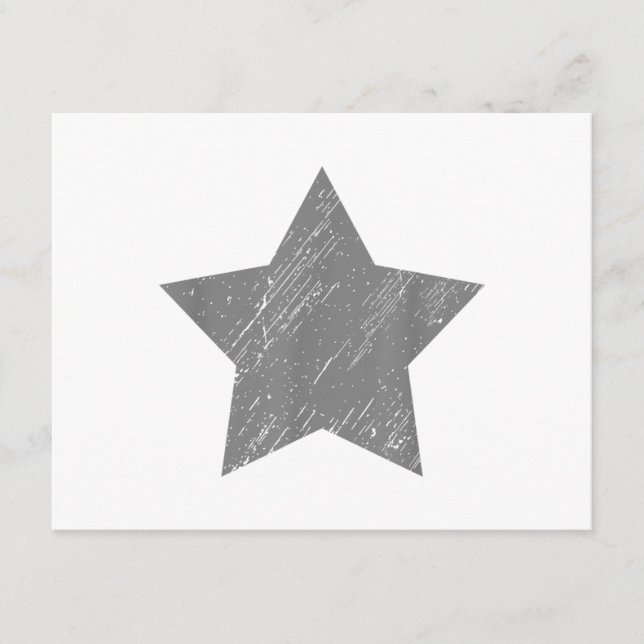 Star Distressed Grey Vintage Star Enclosure Card (Front)