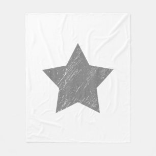 Star Distressed Grey Vintage Star Fleece Blanket