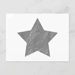 Star Distressed Grey Vintage Star Holiday Postcard