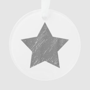 Star Distressed Grey Vintage Star Ornament