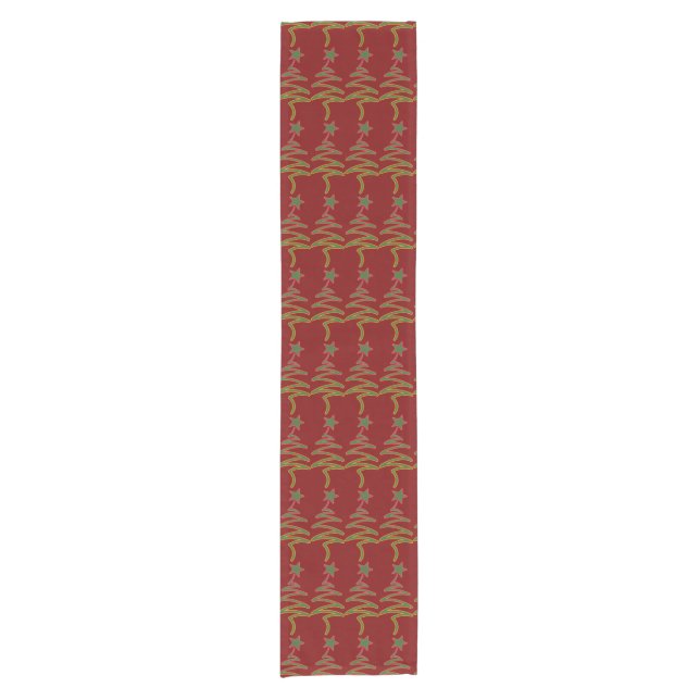 Star Dk Red Holiday  Short Table Runner (Front)