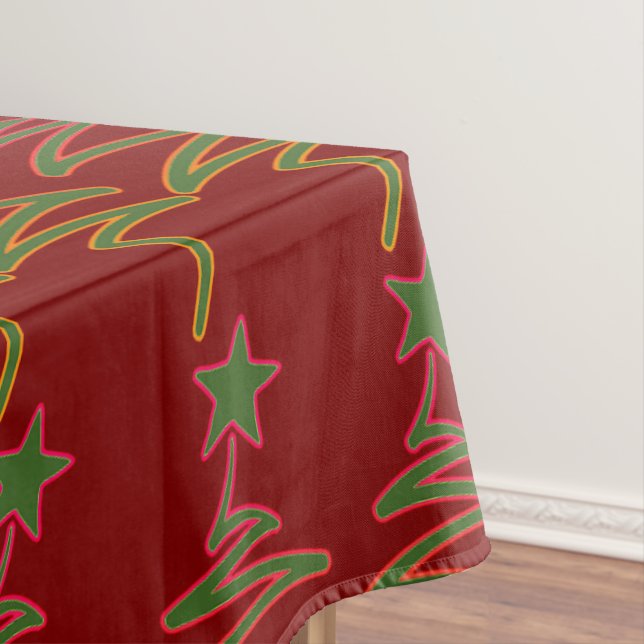 Star Dk Red Holiday  Tablecloth (In Situ)