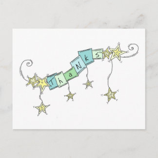 Star Doodles, Thanks Postcard