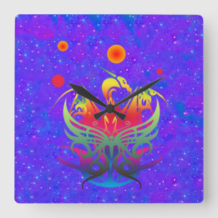 Star Dragon Square Wall Clock
