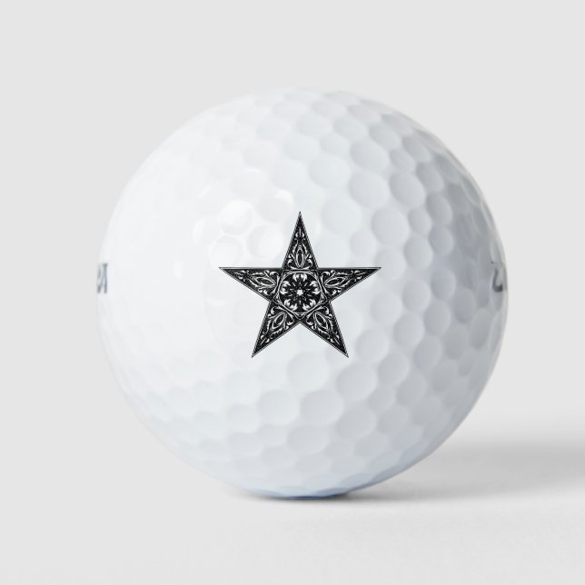 Star drawing, vintage illustration. golf balls (Front)