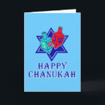 Star & Dreidel Holiday Card<br><div class="desc">Happy Chanukah to all with this Jewish star and pair of dreidels.</div>