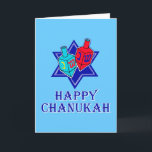 Star & Dreidel Holiday Card<br><div class="desc">Happy Chanukah to all with this Jewish star and pair of dreidels.</div>