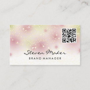 Star Dust Cursive Font QR Code Business Card