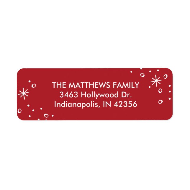 Star dust Holiday Return Address Label (Front)