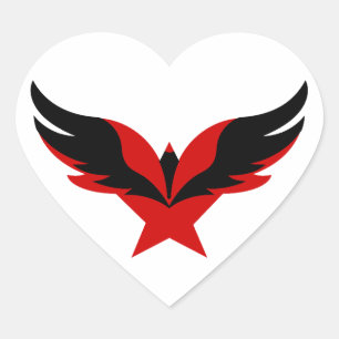 Star Eagle Bird for Achievement and Freedom Heart Sticker