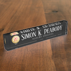 Star employee 20 year anniversary nameplate