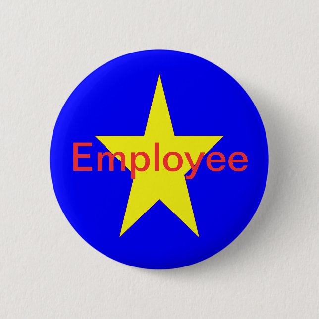 Star Employee 6 Cm Round Badge (Front)