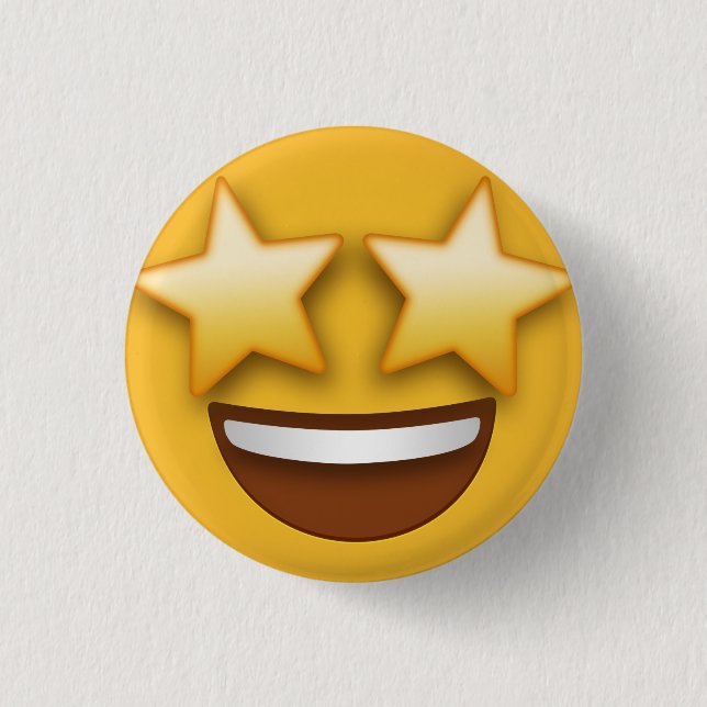 Star Eyes Emoji  3 Cm Round Badge (Front)