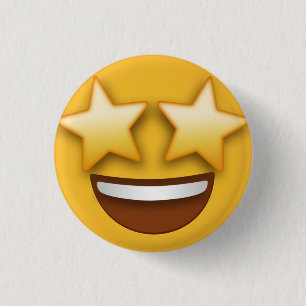 Star Eyes Emoji  3 Cm Round Badge