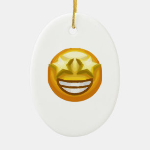 star eyes emoji ceramic tree decoration