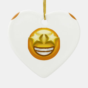 star eyes emoji ceramic tree decoration