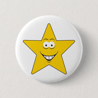 Star Face 6 Cm Round Badge