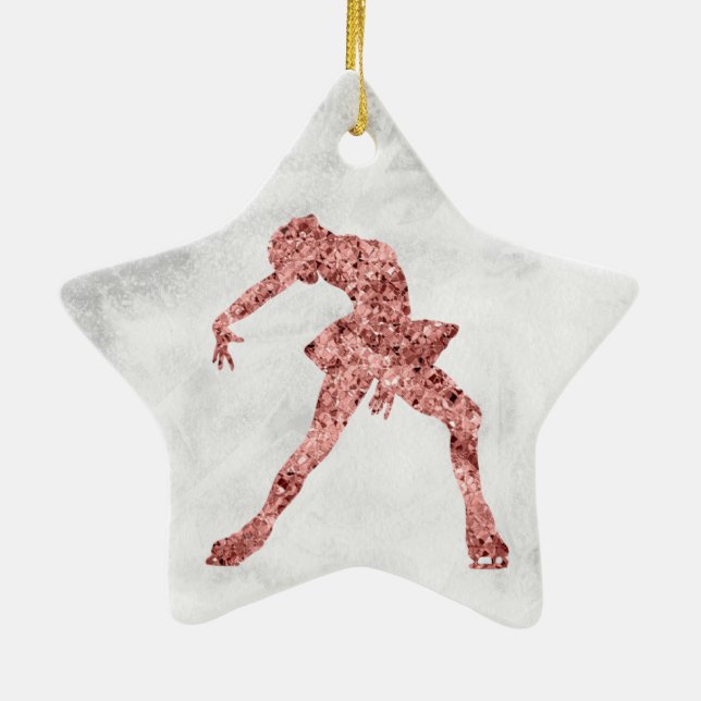 Star Figure skating ornament - Rose Gold (female) (Back)