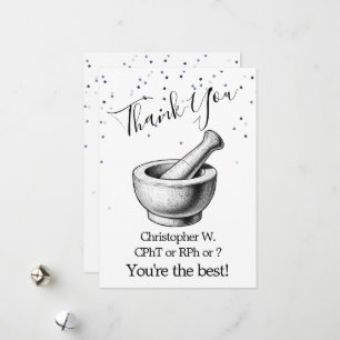 Star-Filled Thank You Greeting Card for Pharmacy 