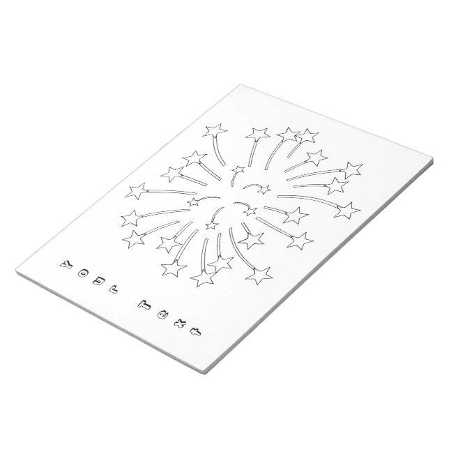 Star Fireworks Outline Colouring Your Text Notepad (Angled)