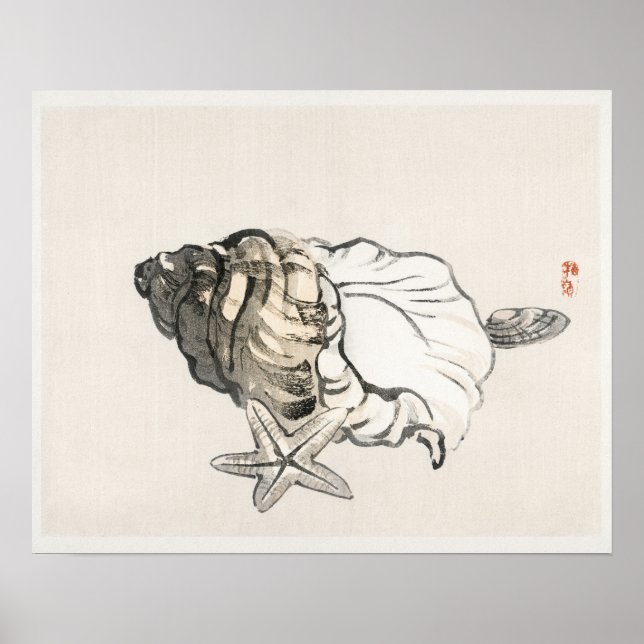 Star fish and Conchby Kōno Bairei (1844-1895) Poster (Front)